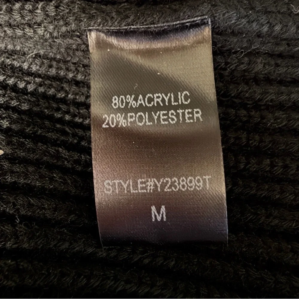 Pomander Place Black Knit Helen Turtleneck Sweater Size Medium 23577 - Picture 7 of 9